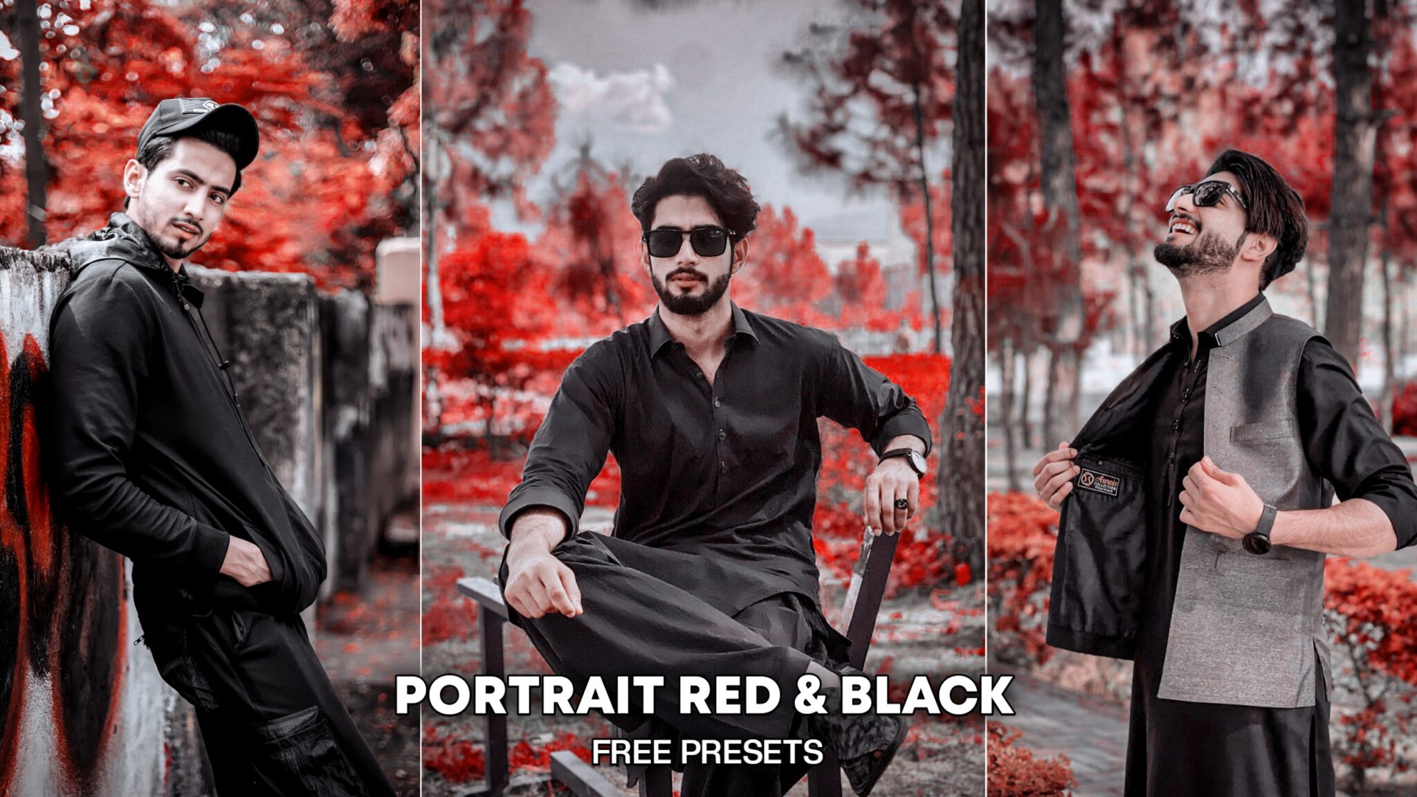 Portrait red and black lightroom preset
