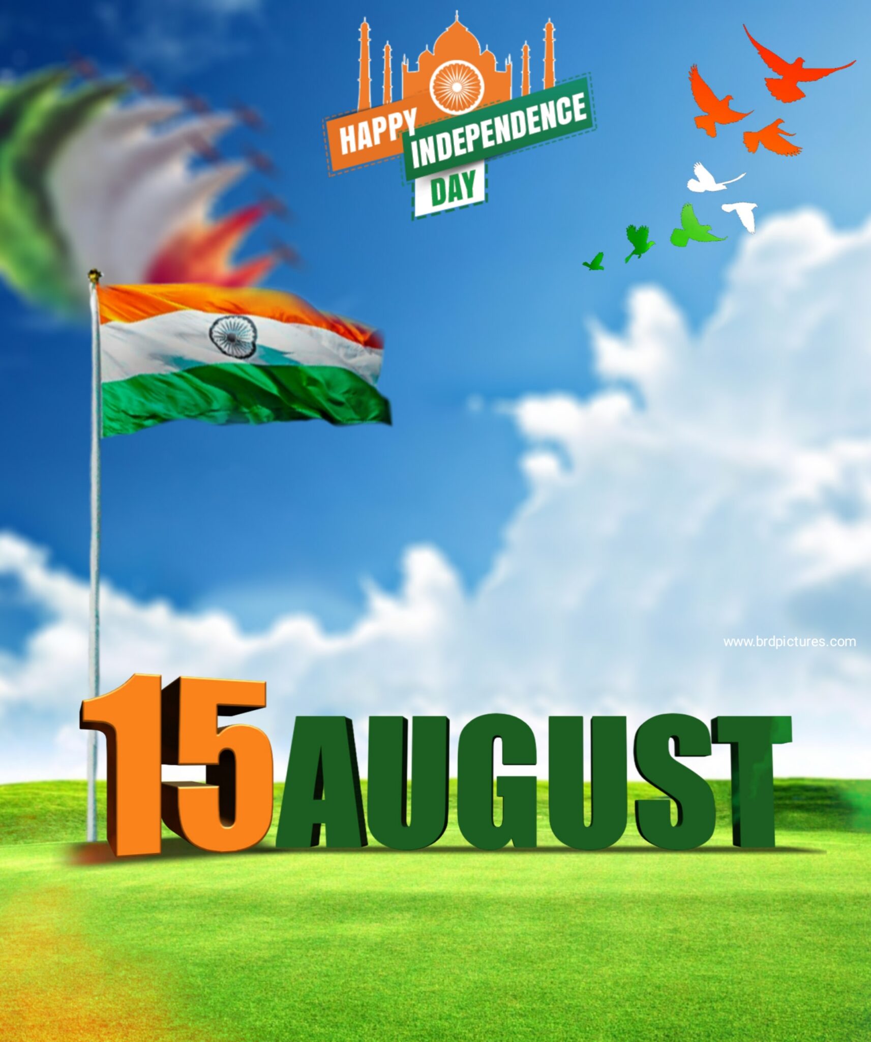 15 August Editing Flag Wallpaper Image