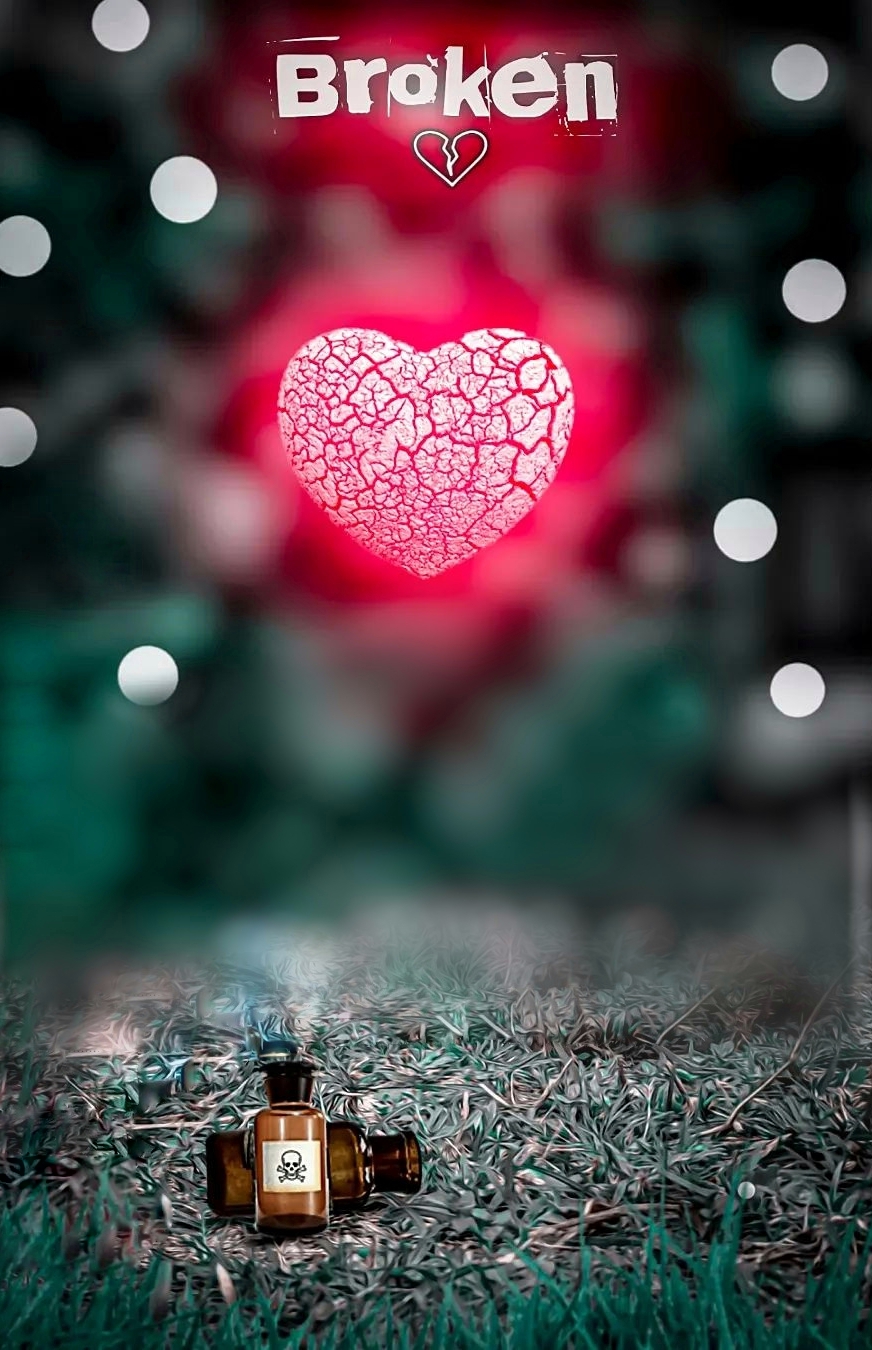 Broken Heart Red HD Photo Editing Background 