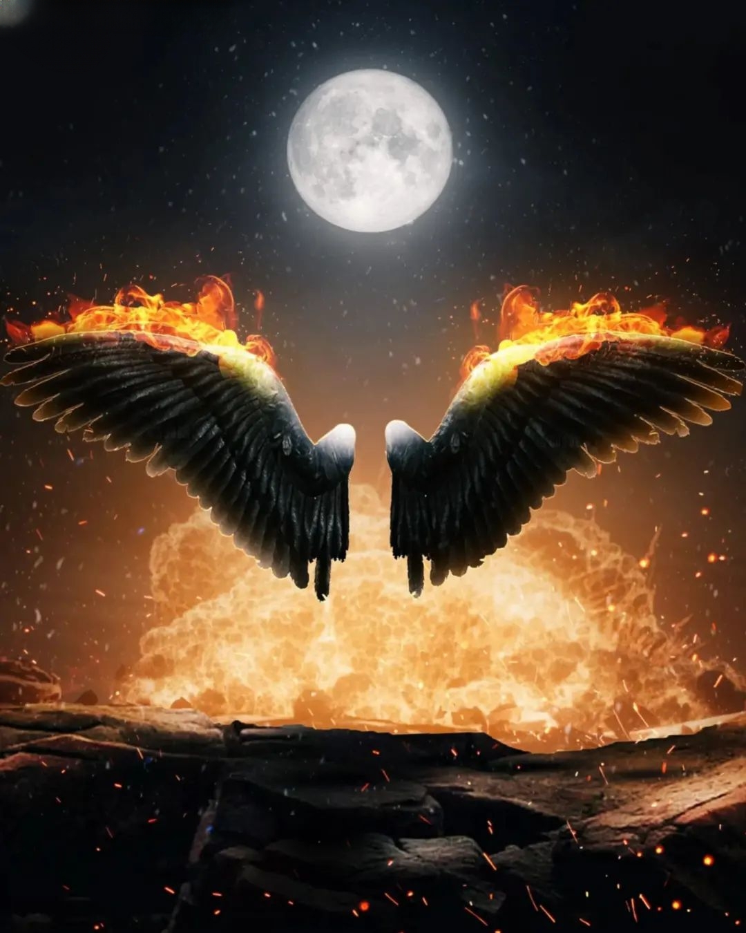 Fire Wings HD Photo Editing Background Image 