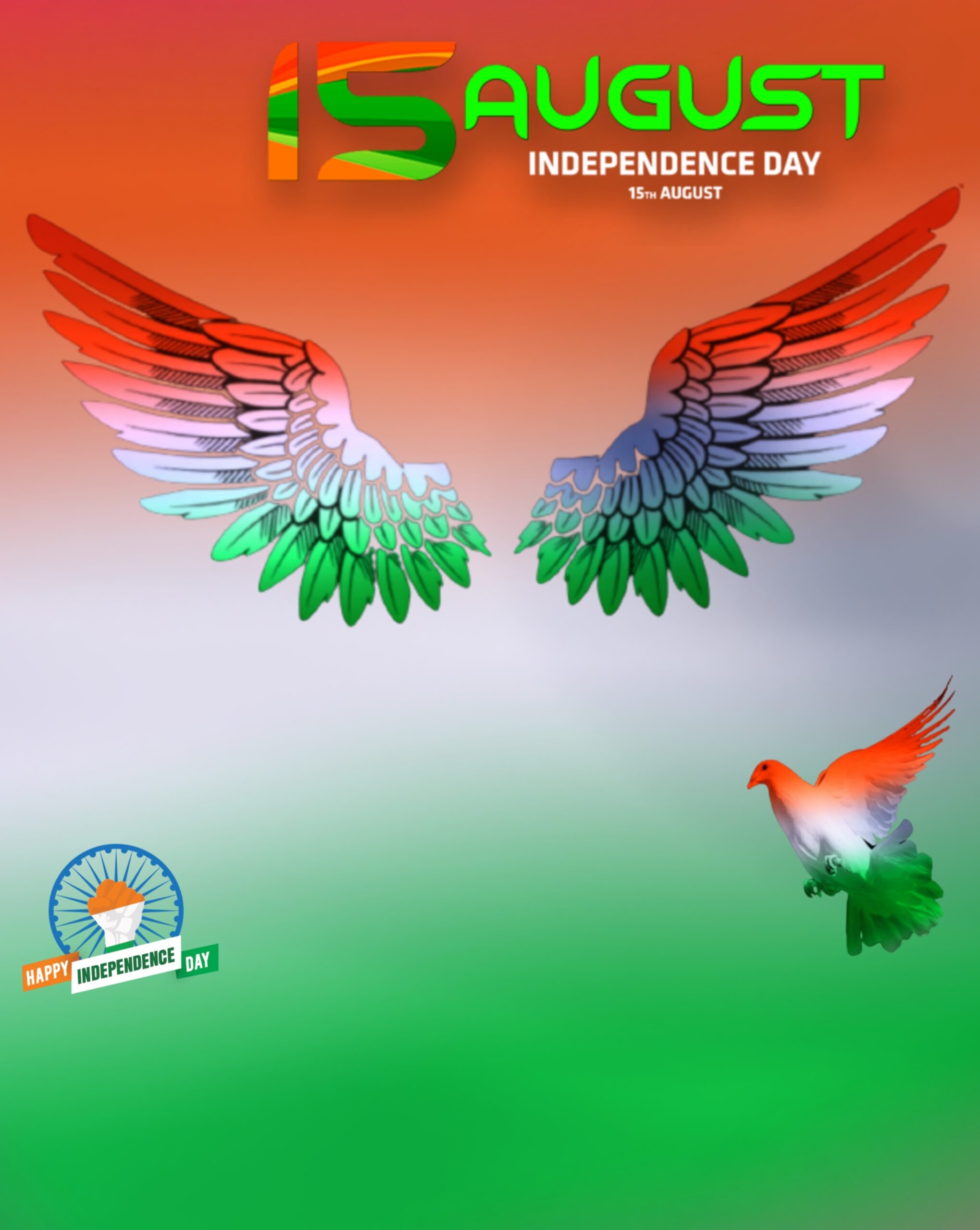 15 August Flag Wings HD Editing Background