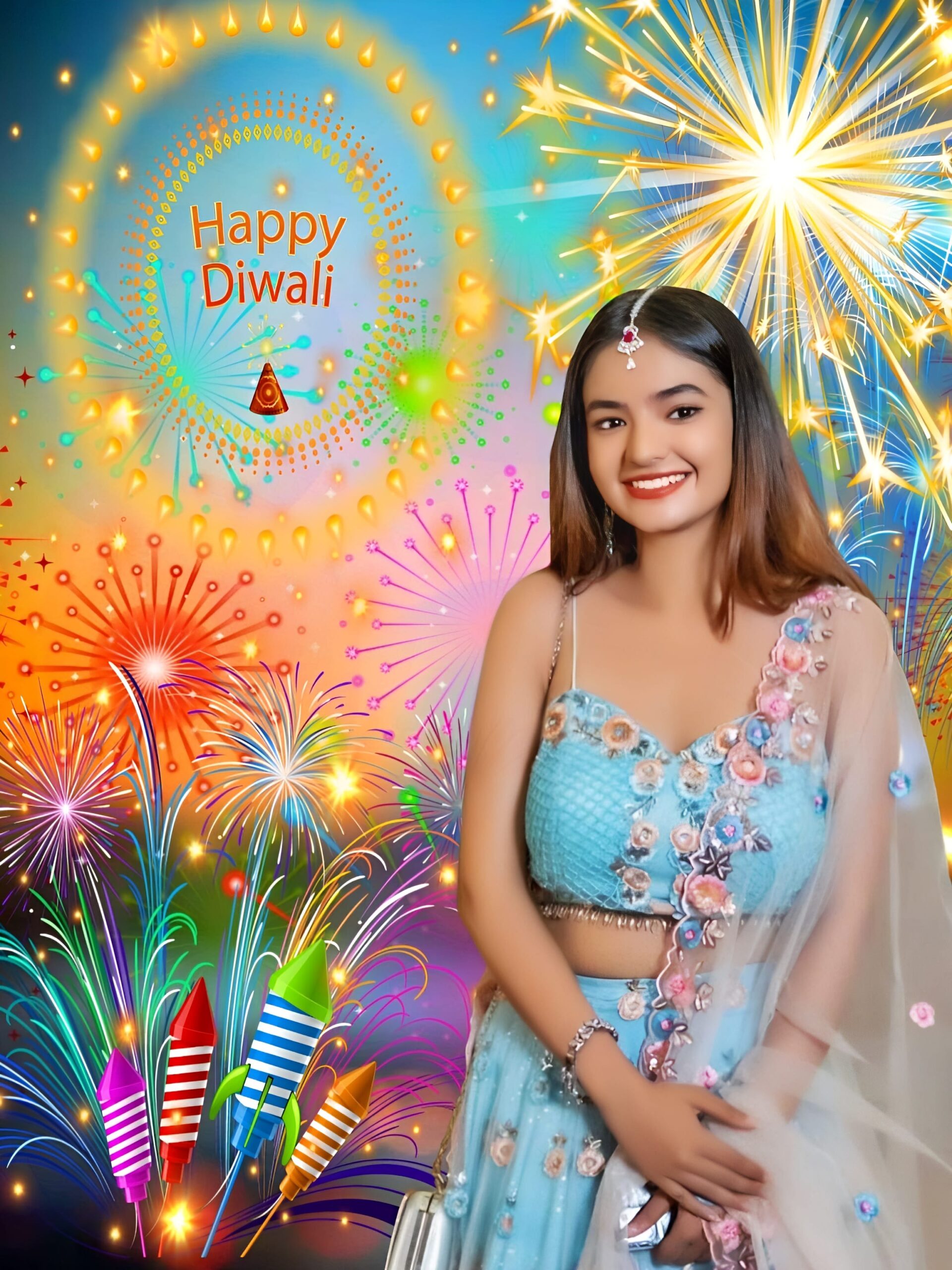 Diwali Editing Girl Background HD 
