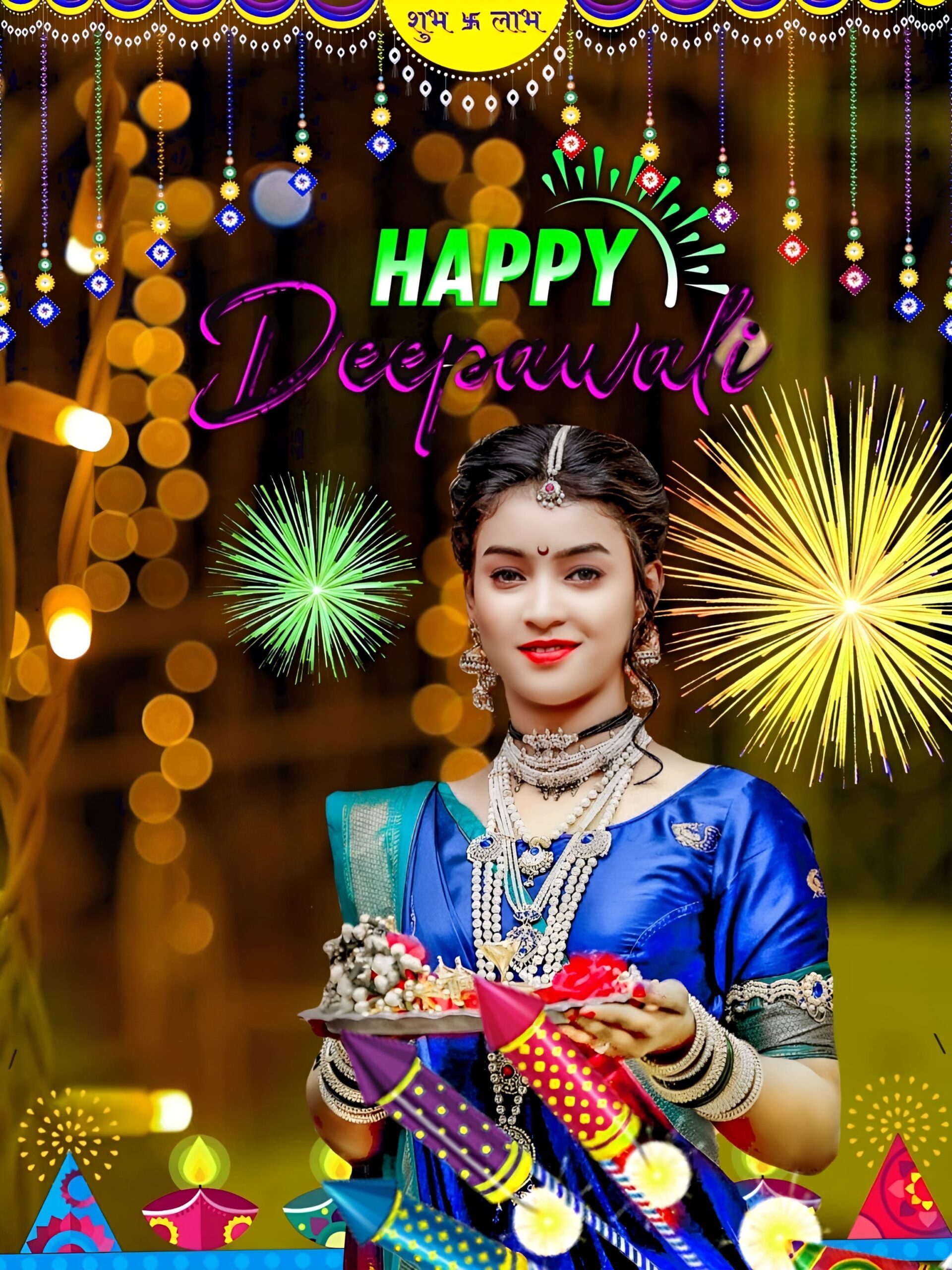Happy Diwali Photo Editing Background 