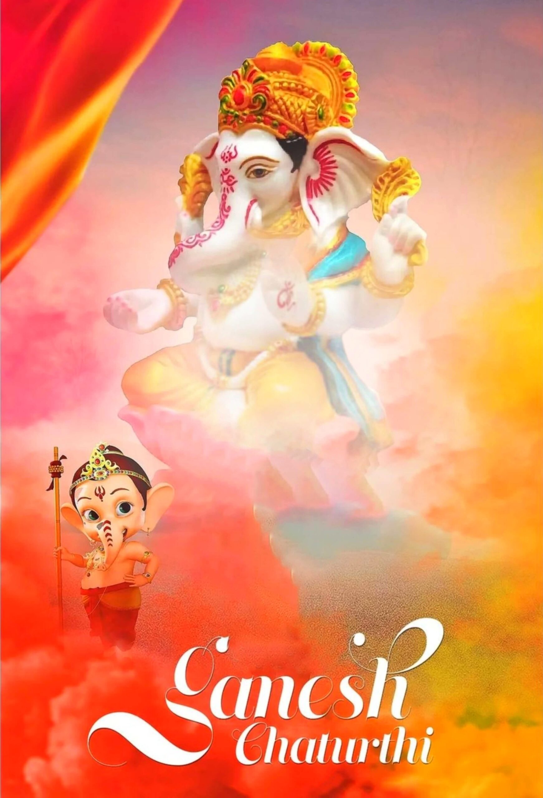Ganesh Chaturthi Background With Lord Ganesha 