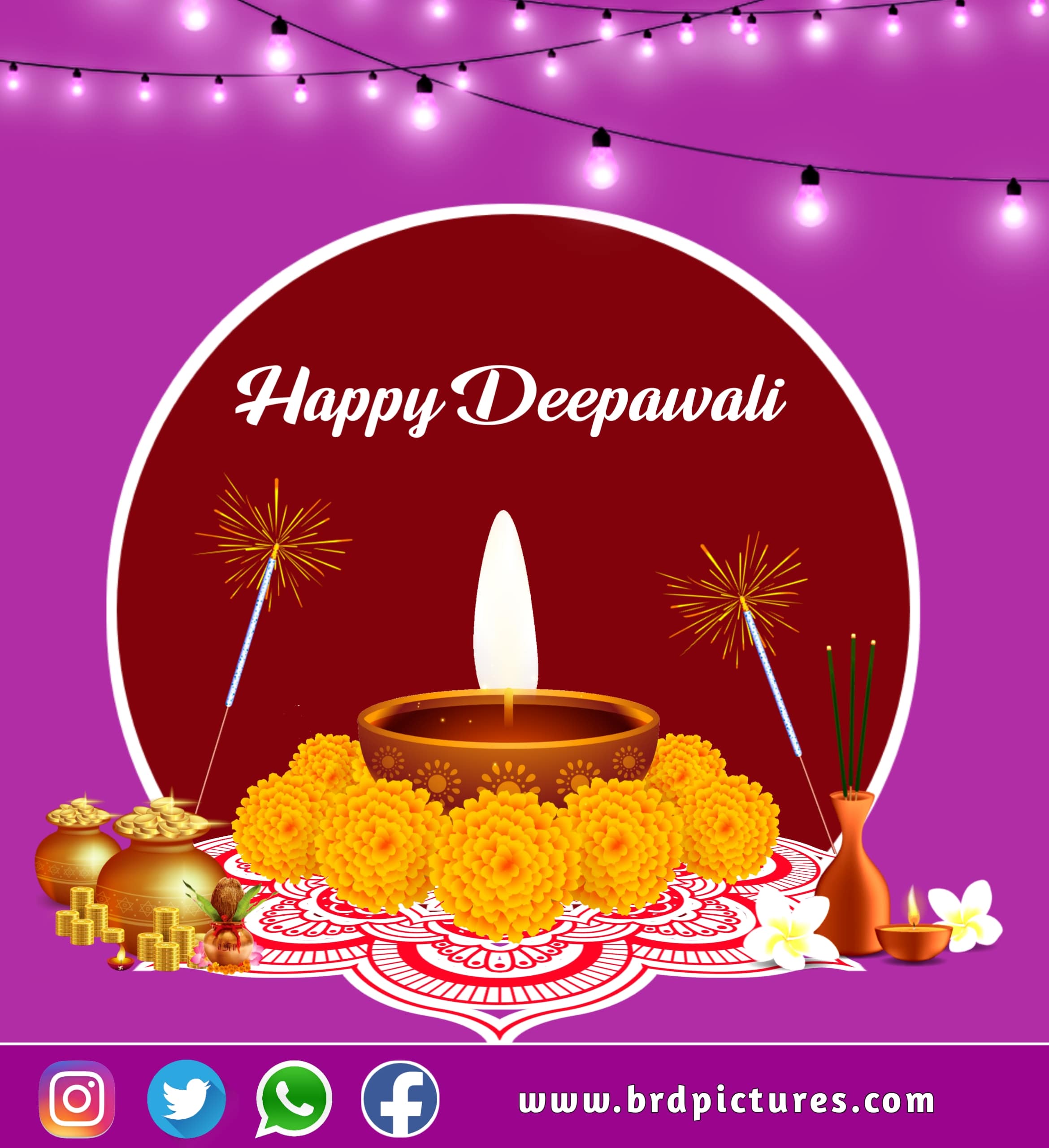 Beautiful Happy Diwali Wishes Image HD Download 