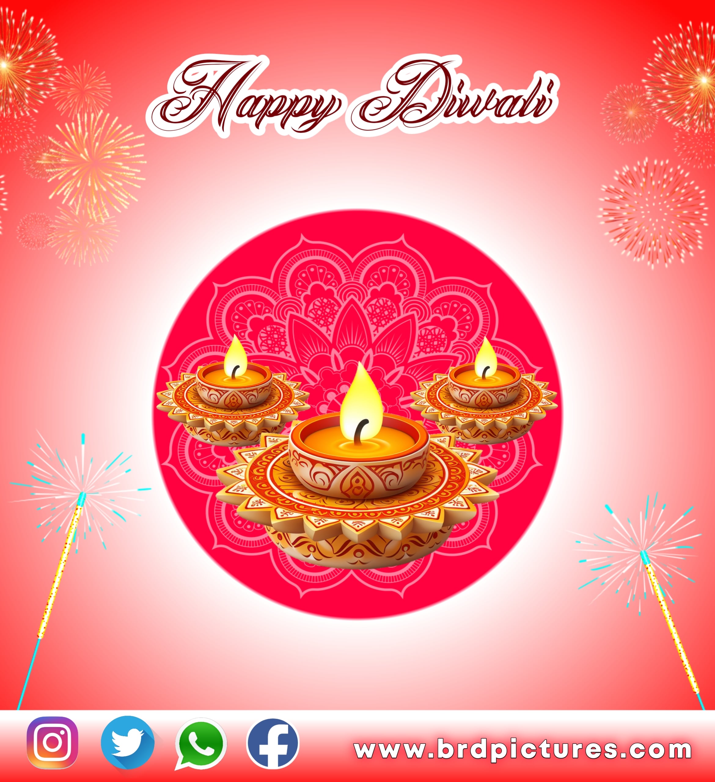 Diya Happy Diwali Wishes Image HD Free 