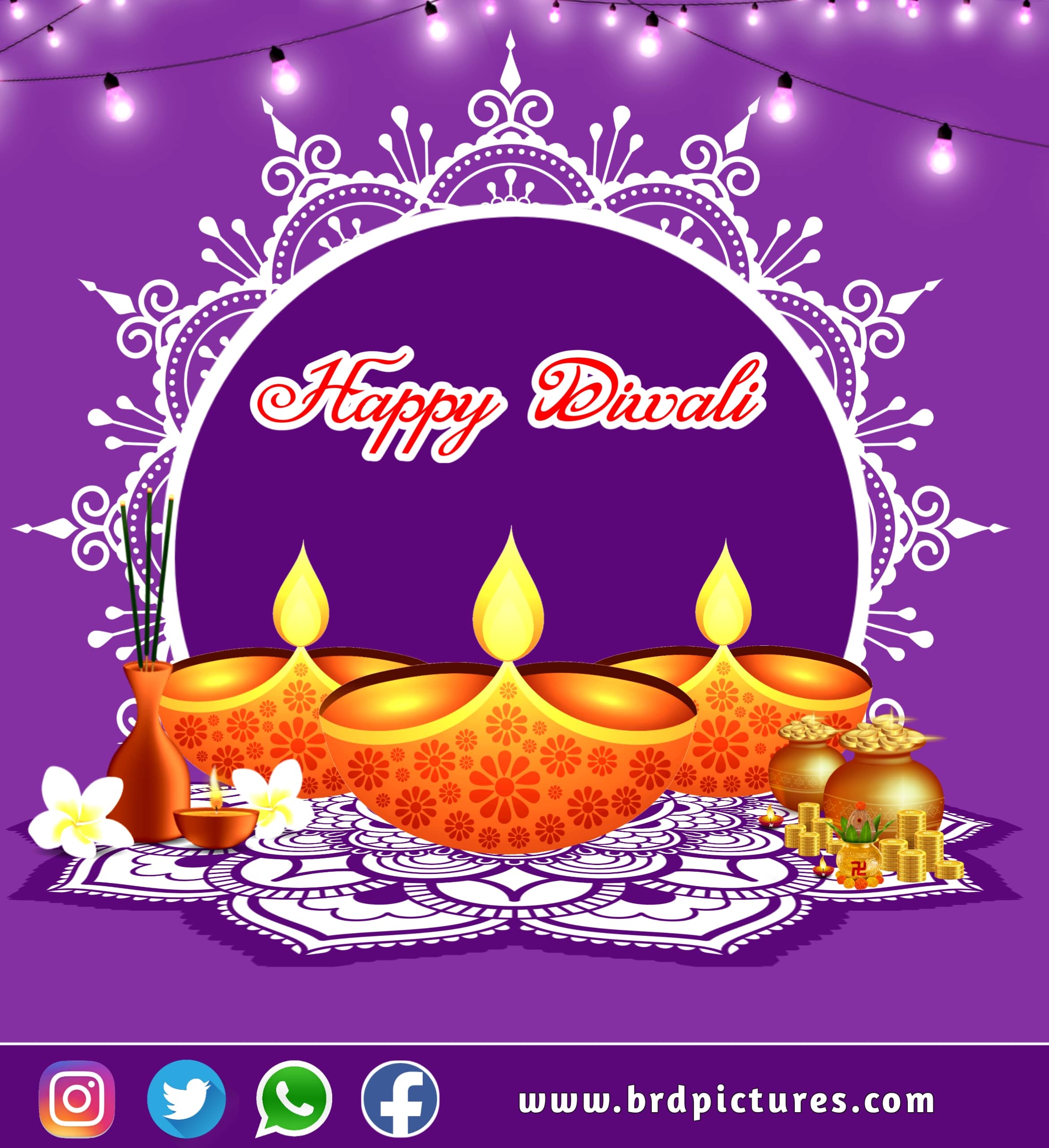 Happy Diwali Wishes Poster Download Free By BRD Pictures 