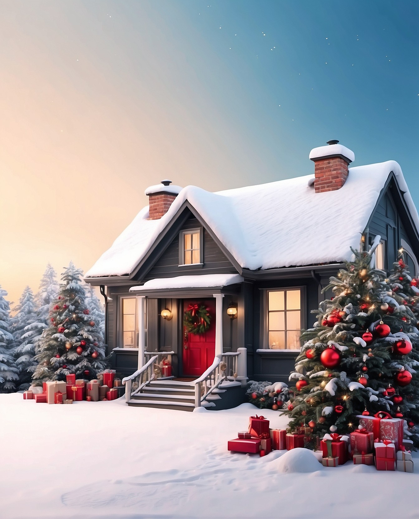 Winter Zoom Christmas Background HD Image 