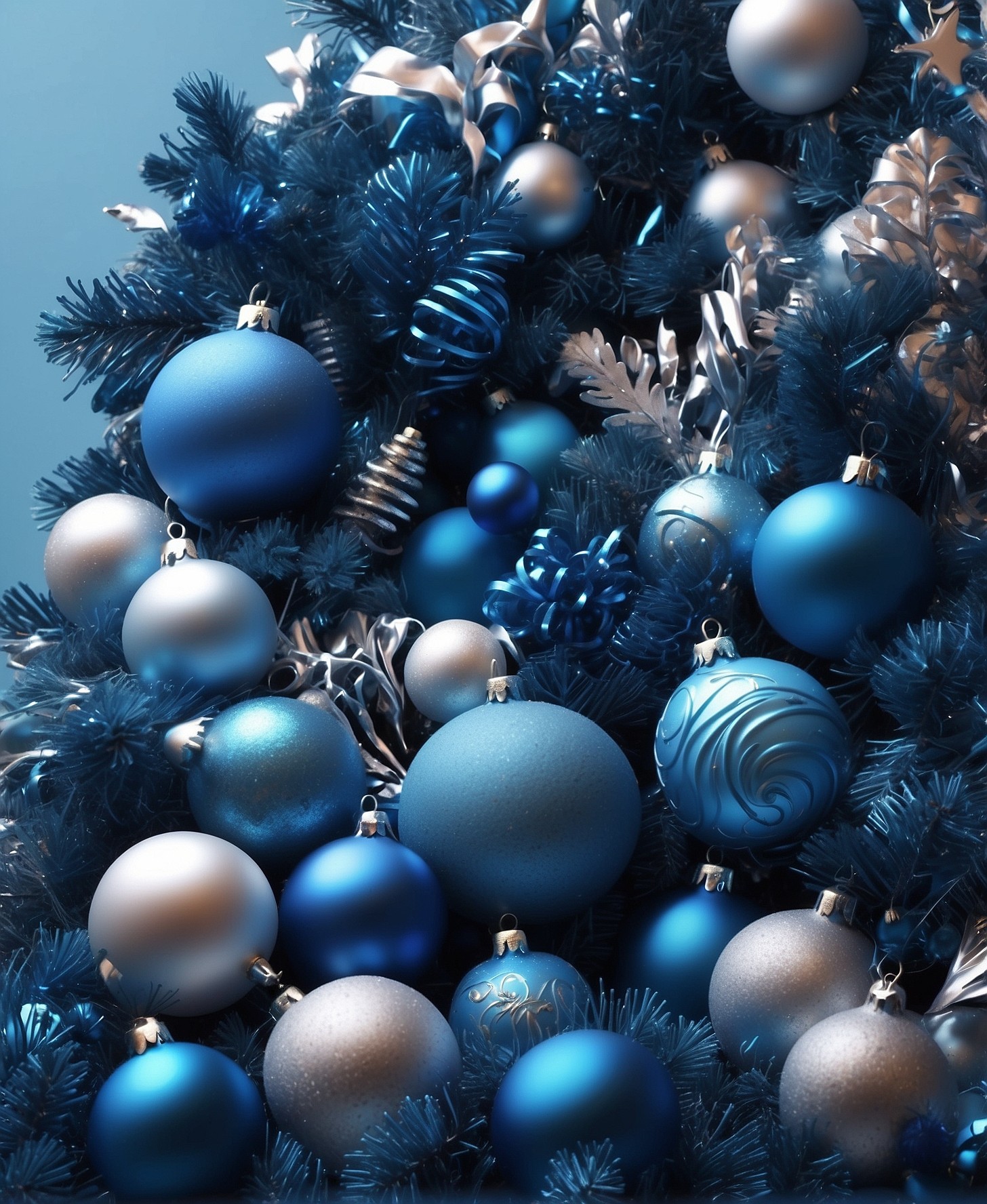 Blue Ball Christmas Background Image 