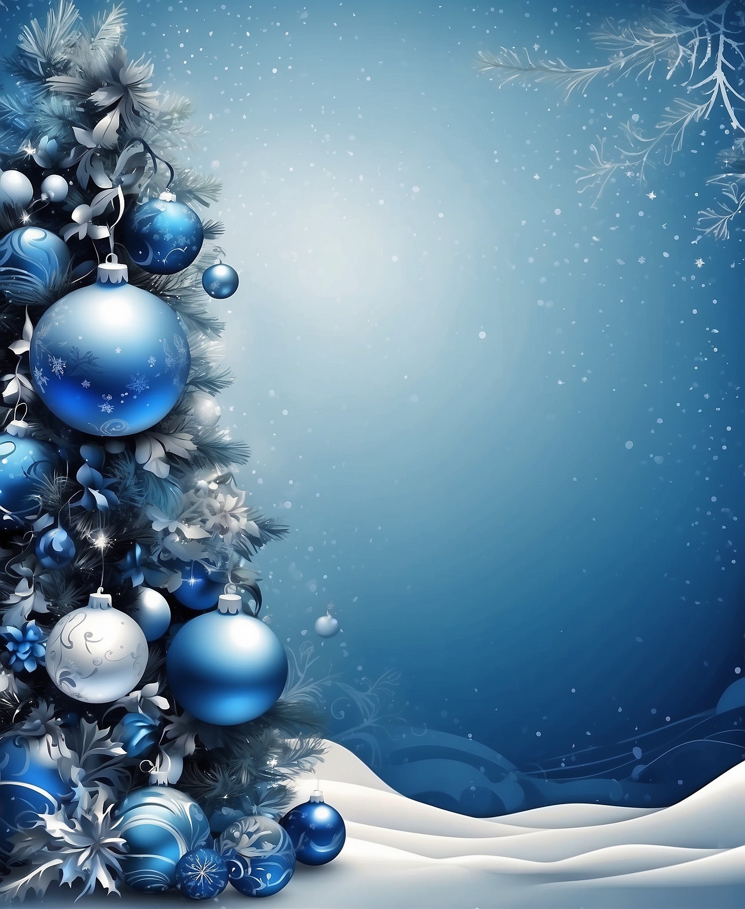 Blue Christmas Background With Ball 