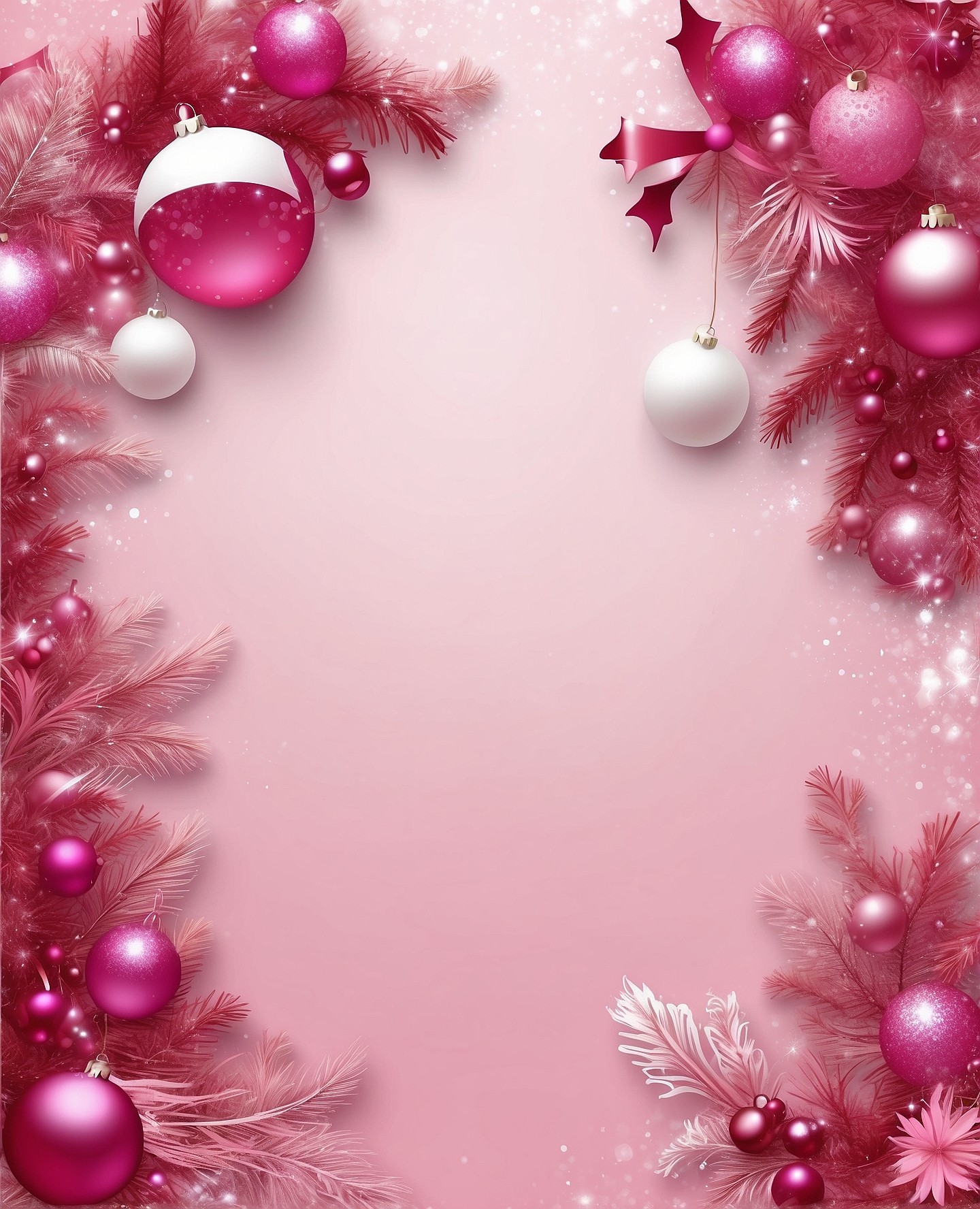 White Pink Christmas Background 