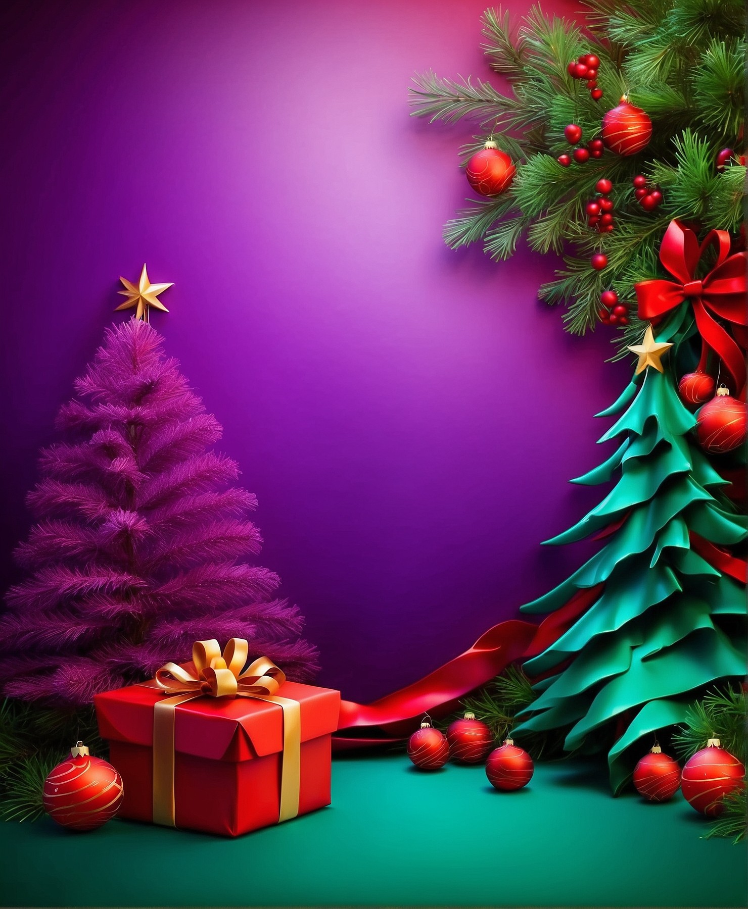 Purple Christmas Background HD Image 