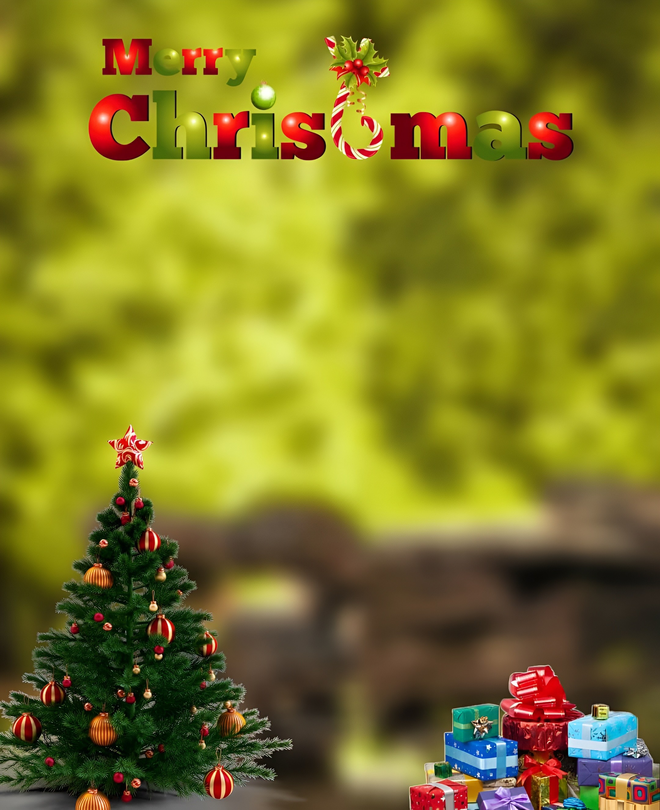 Christmas Tree Photo Aesthetic Background 