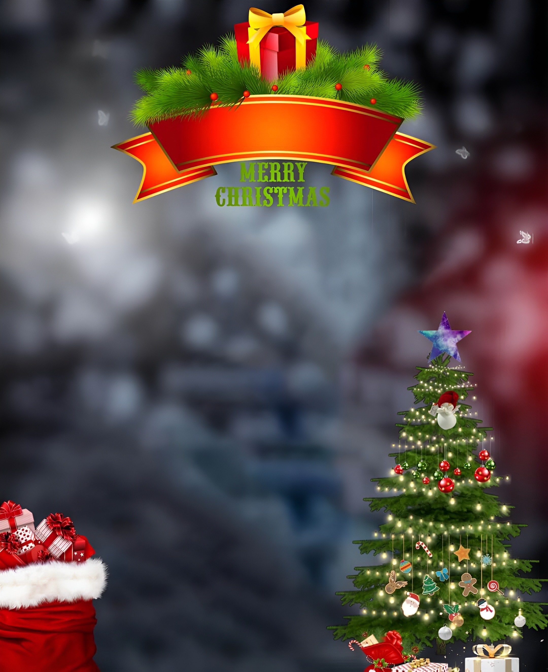 Black Free Christmas Background HD Image 
