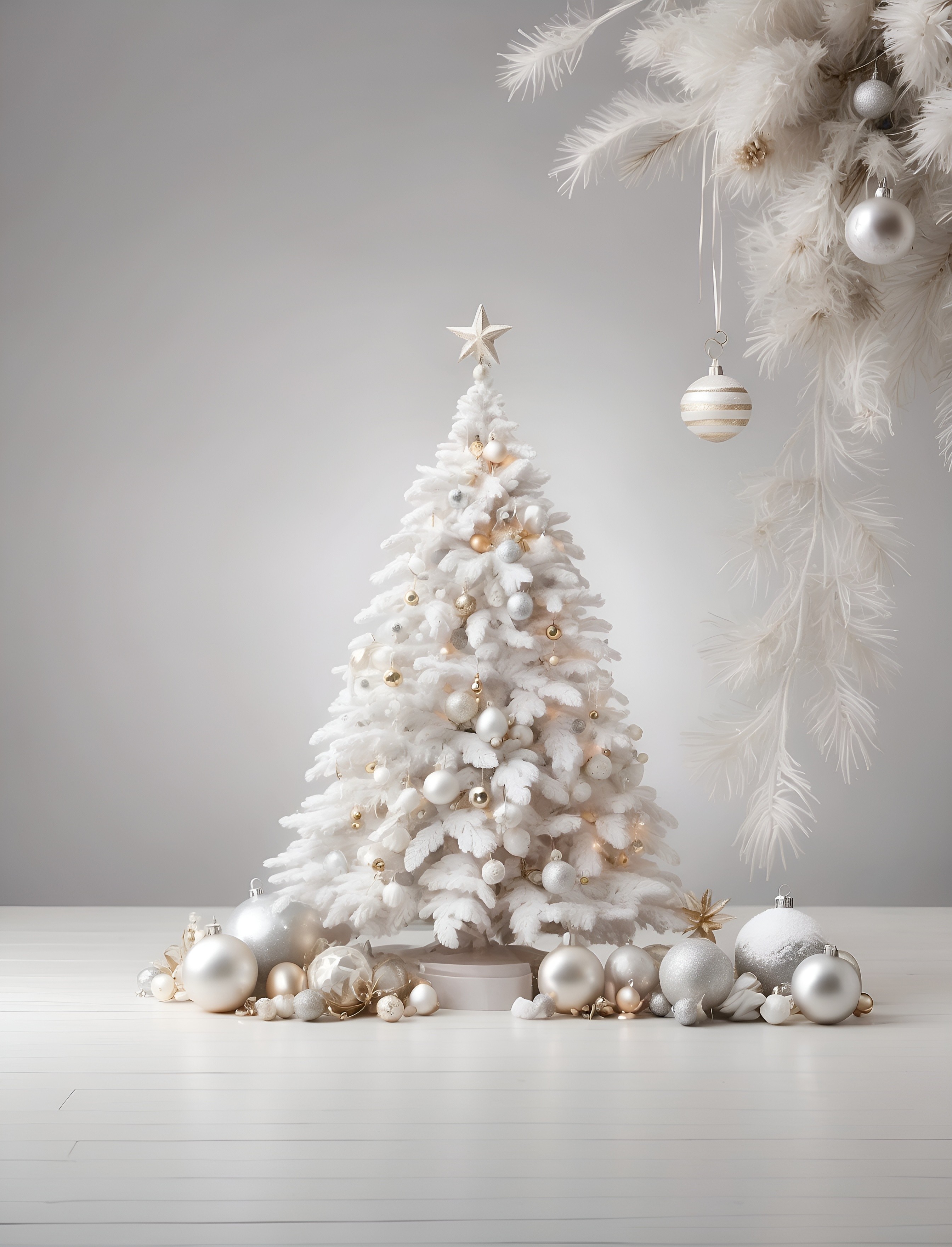 Christmas Background White Tree Photo