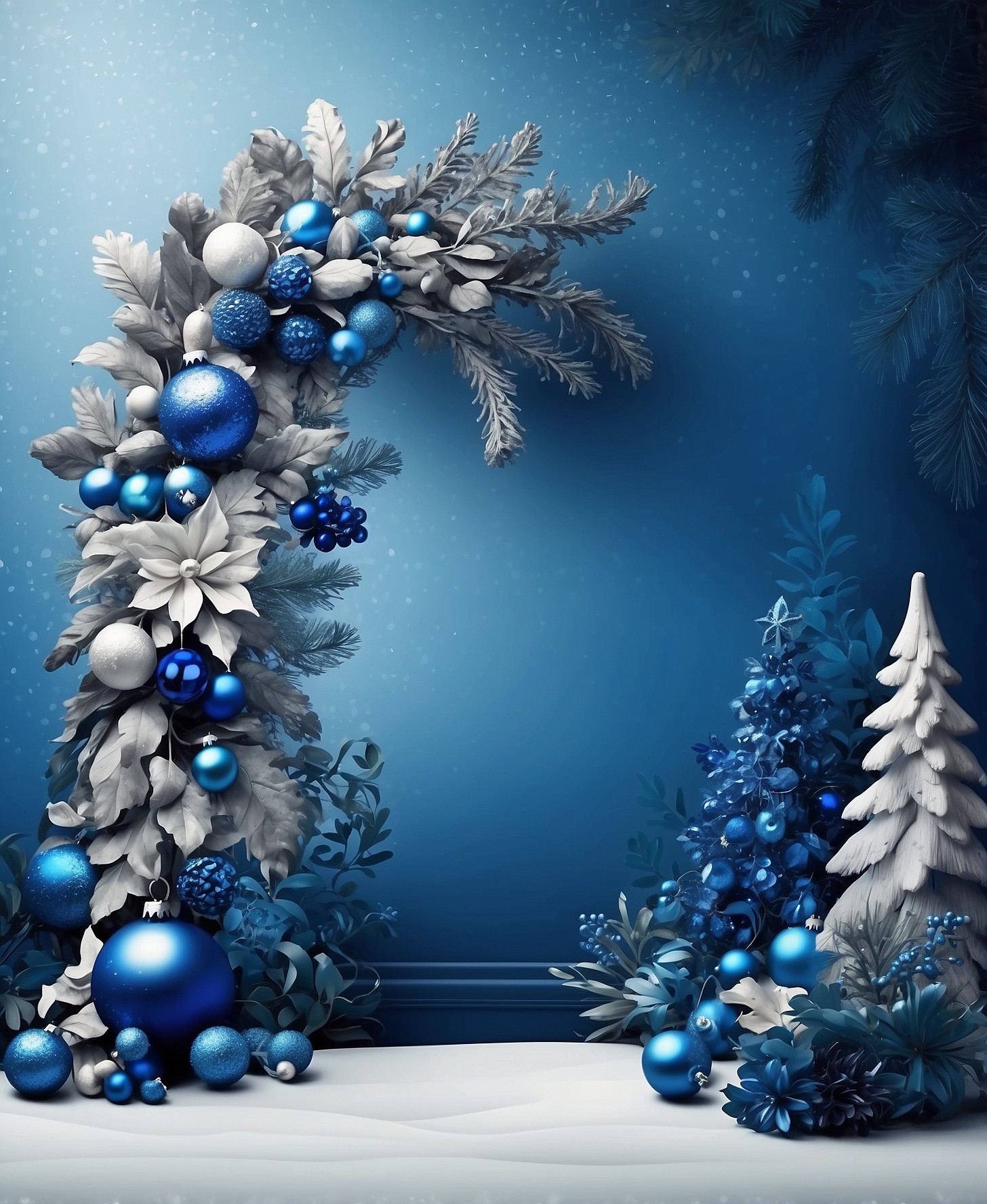 Blue Christmas Tree Zoom Background 