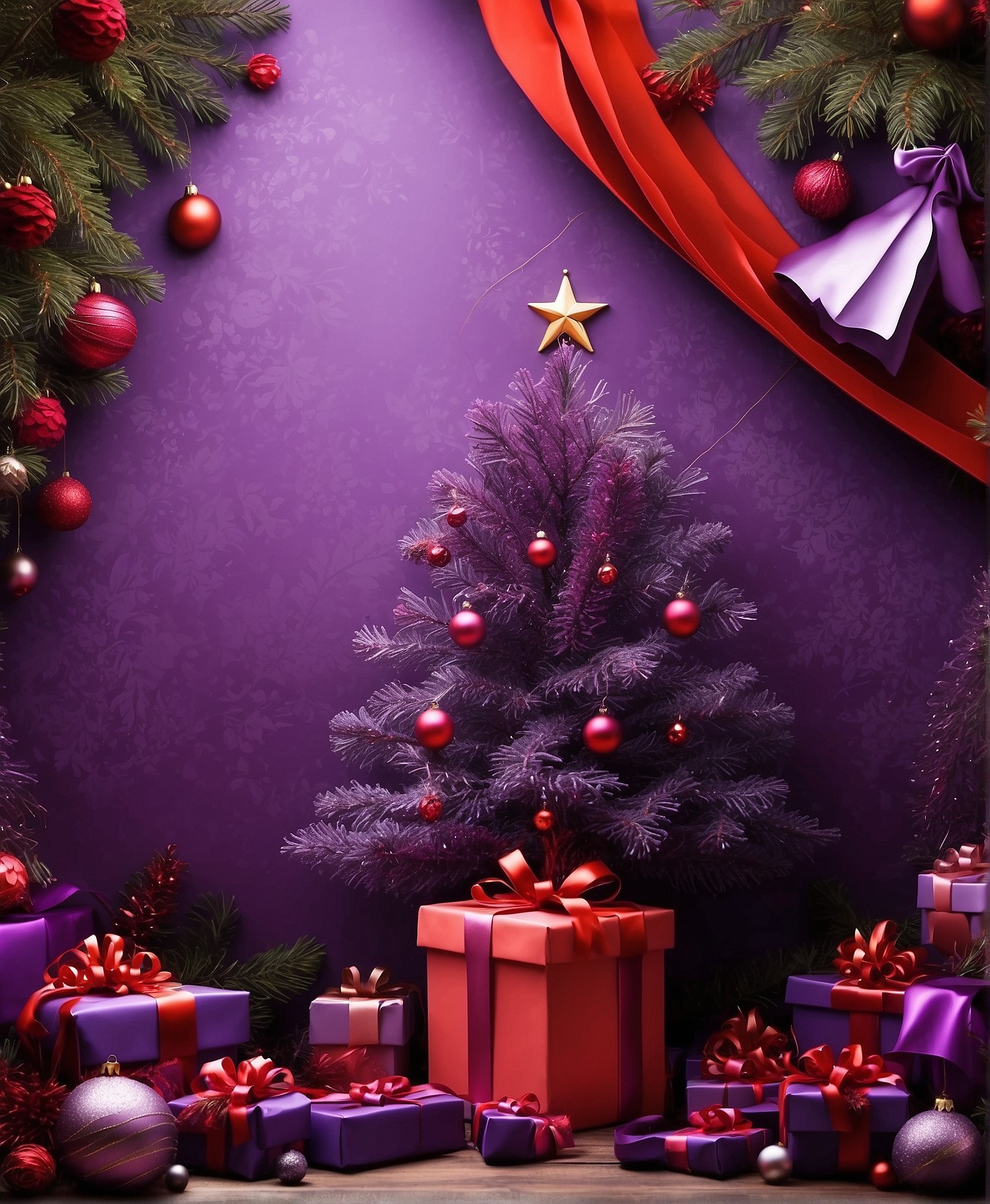 Purple Christmas Background HD 