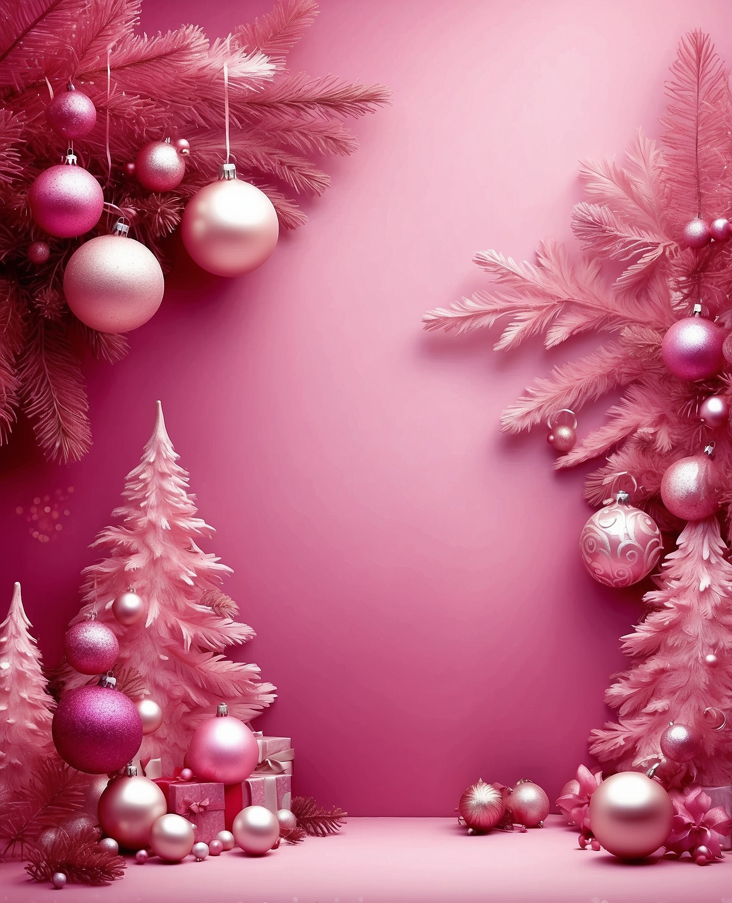Elegant Pink Christmas Background 