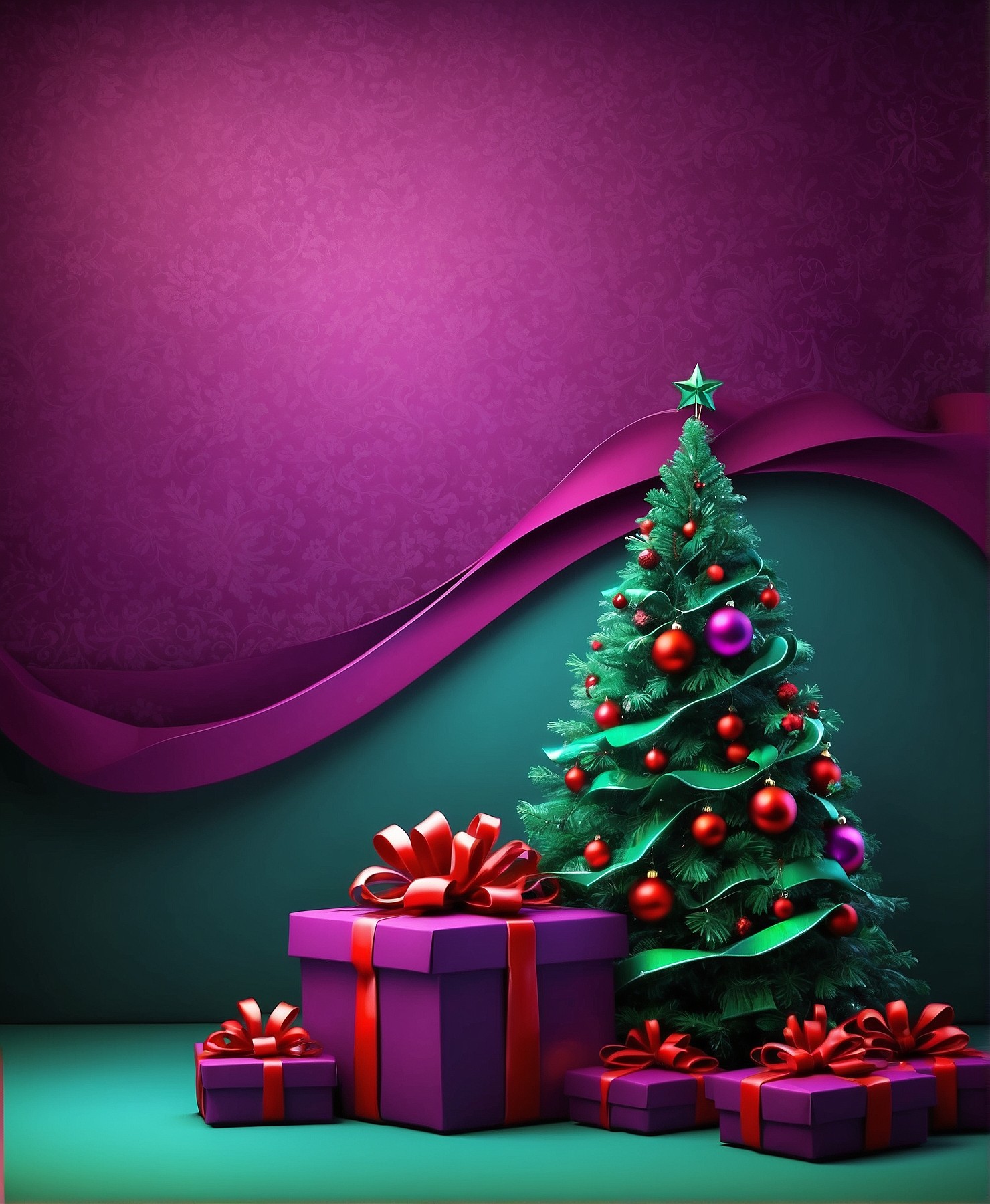 Purple Christmas Background 