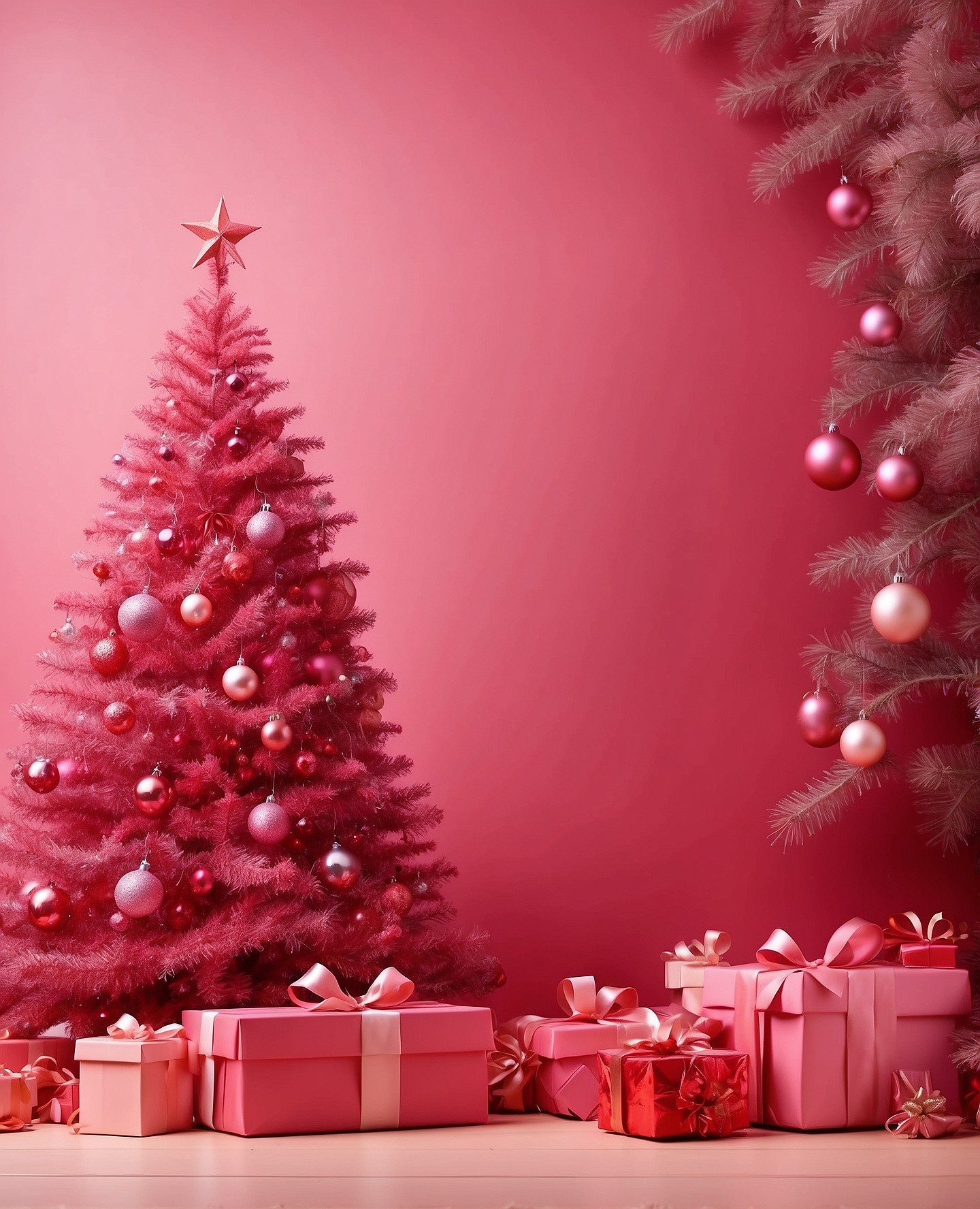 Pink Christmas Wallpaper HD Background 