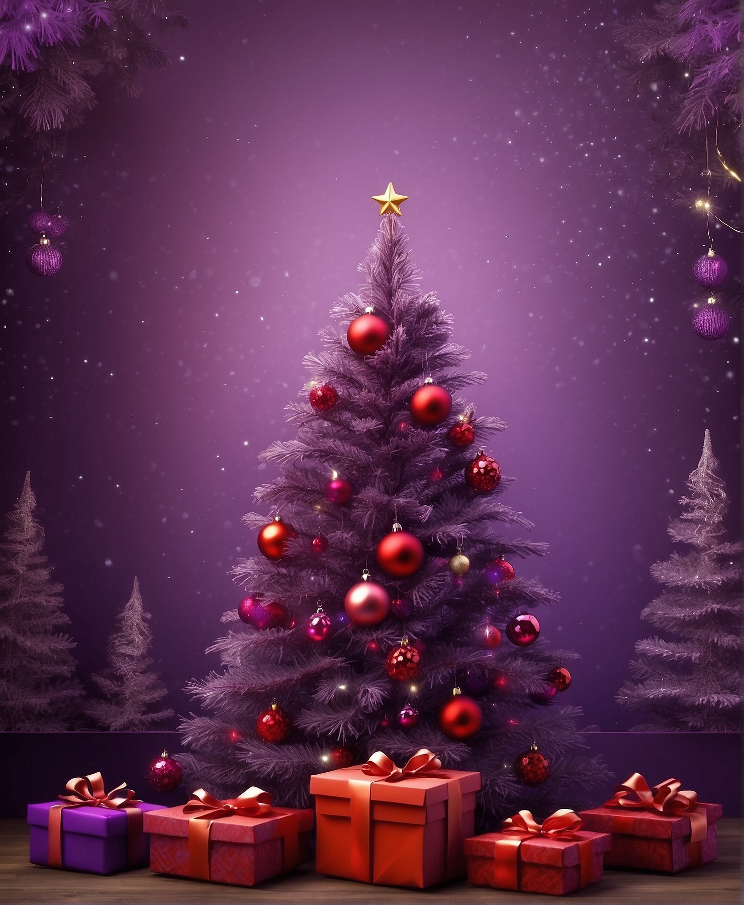 Christmas Background Purple Photo 