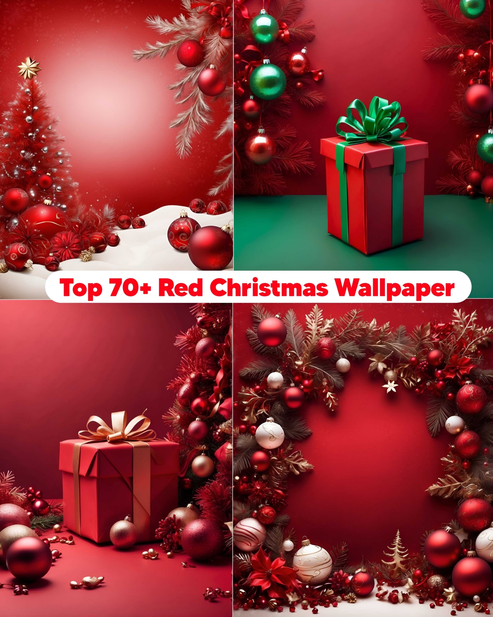 Top 70+ Red Christmas Wallpaper HD Download Stock