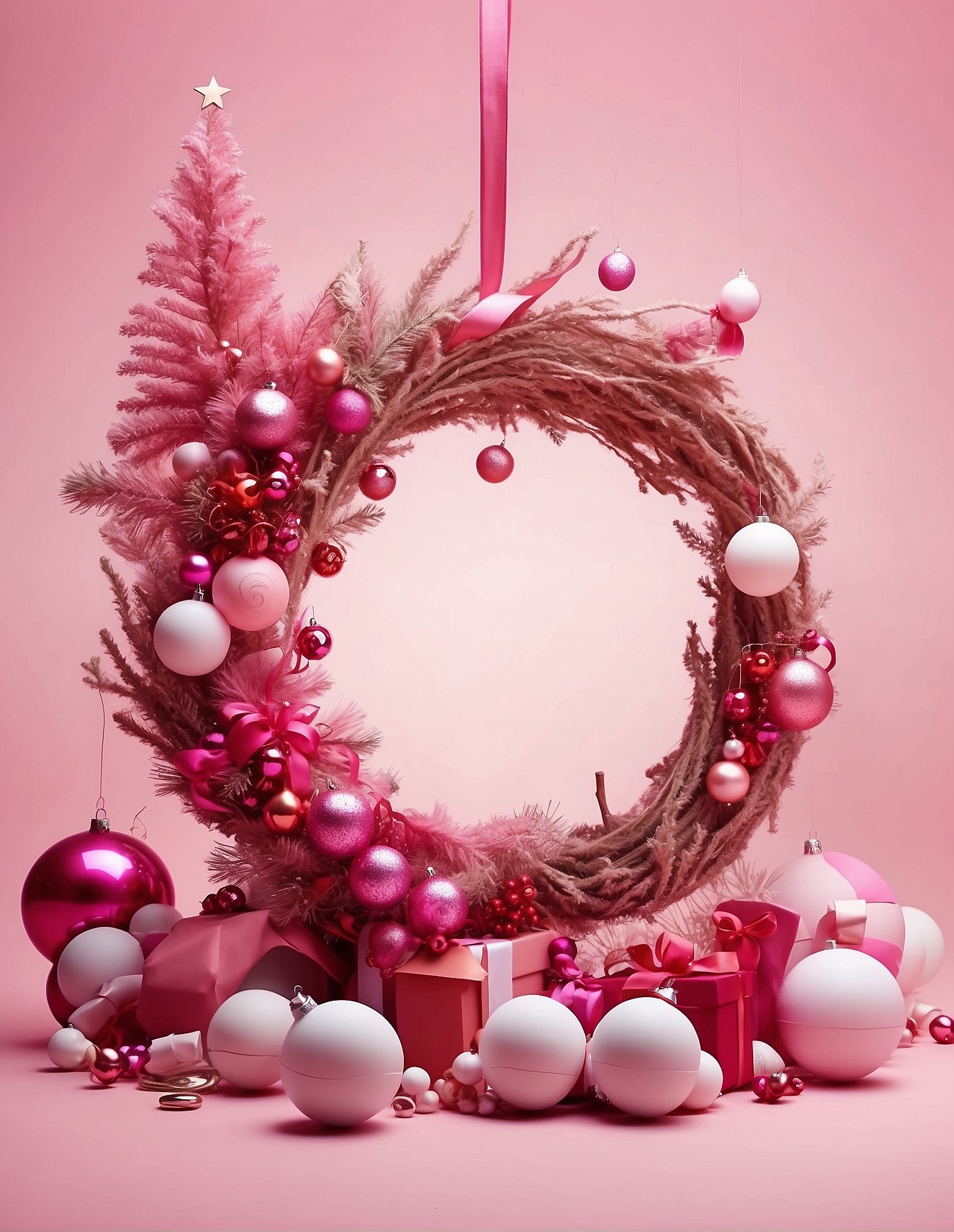 Pink Zoom Christmas Background 