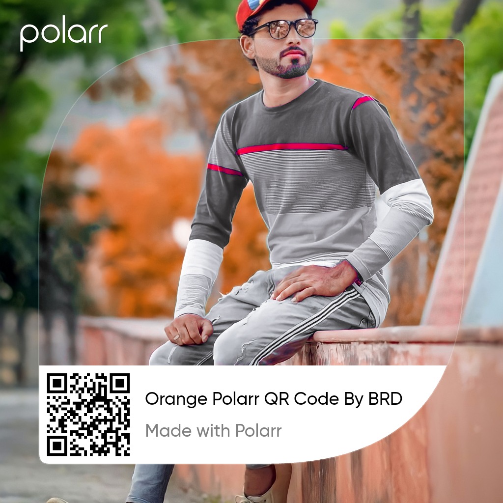 Orange Polarr QR Code Free Download 
