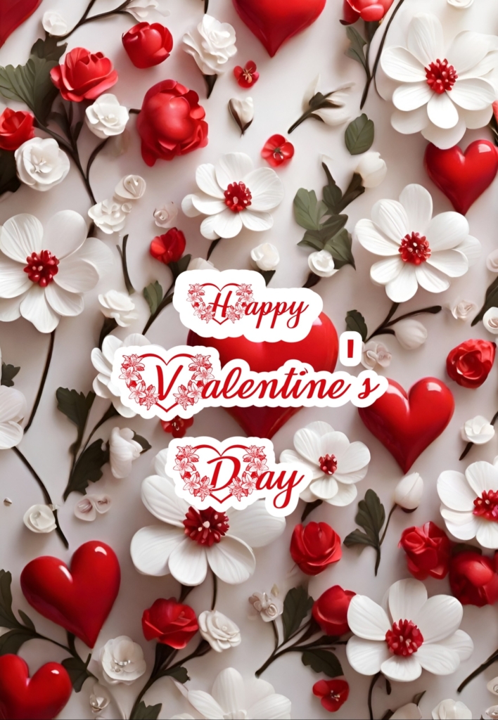 Aesthetic Valentine's Day Wallpaper With White Flower 