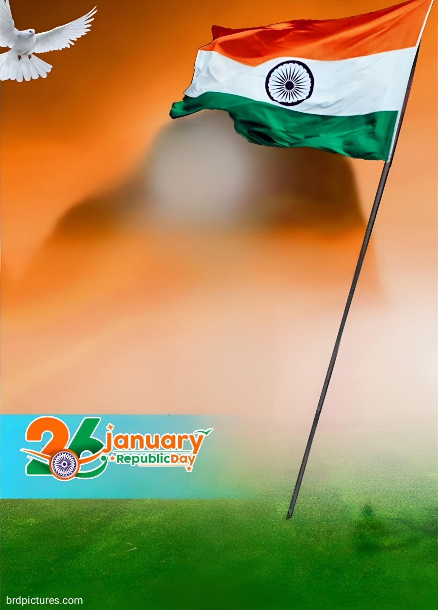 26 January Indian Flag Background Wallpaper 4k For Editing
