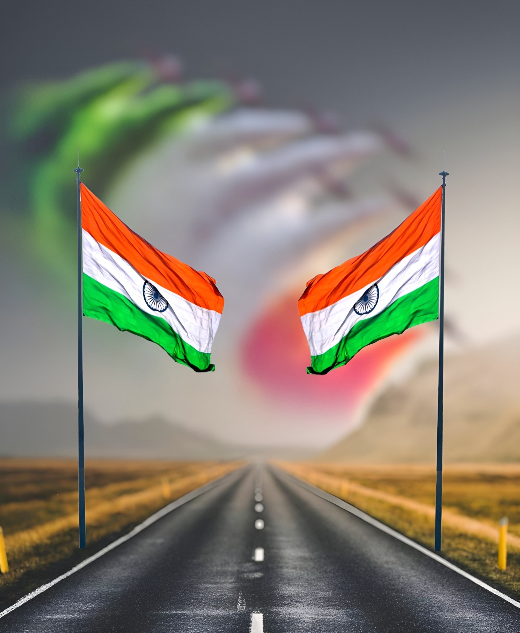 Road Indian Flag 26 January Image Background