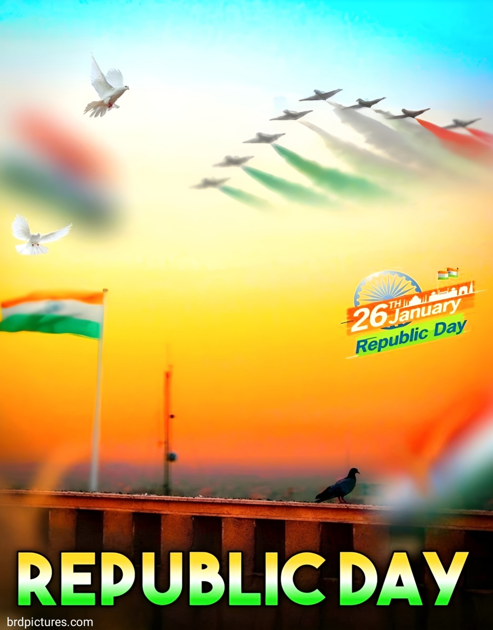Republic Day Tiranga Aeroplane Background 4k Image Download