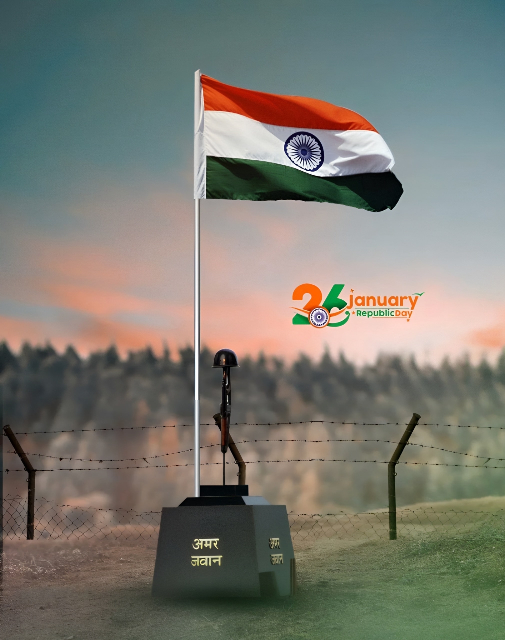 India Flag Republic Day 26 January Background For Photo Editing