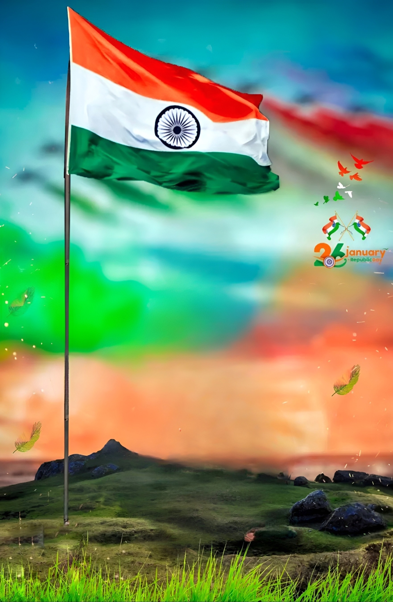 Indian Flag Photo Editing Republic Day Background Wallpaper