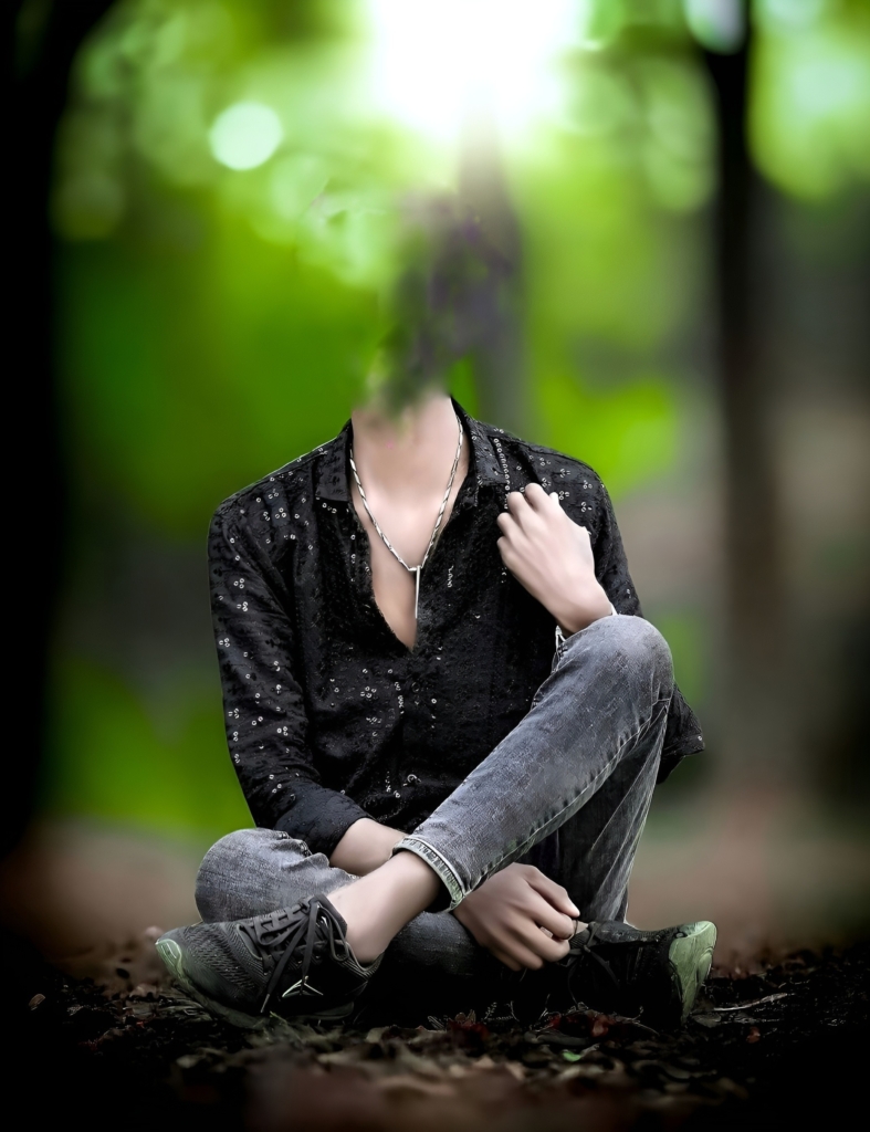 Black Without Face Boy Editing Background HD 
